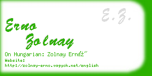 erno zolnay business card